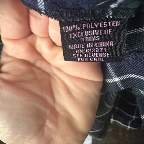 Faded Rose Navy Blue And Green Plaid Mini School Girl Polyester Skirt Size Small - Picture 4 of 5